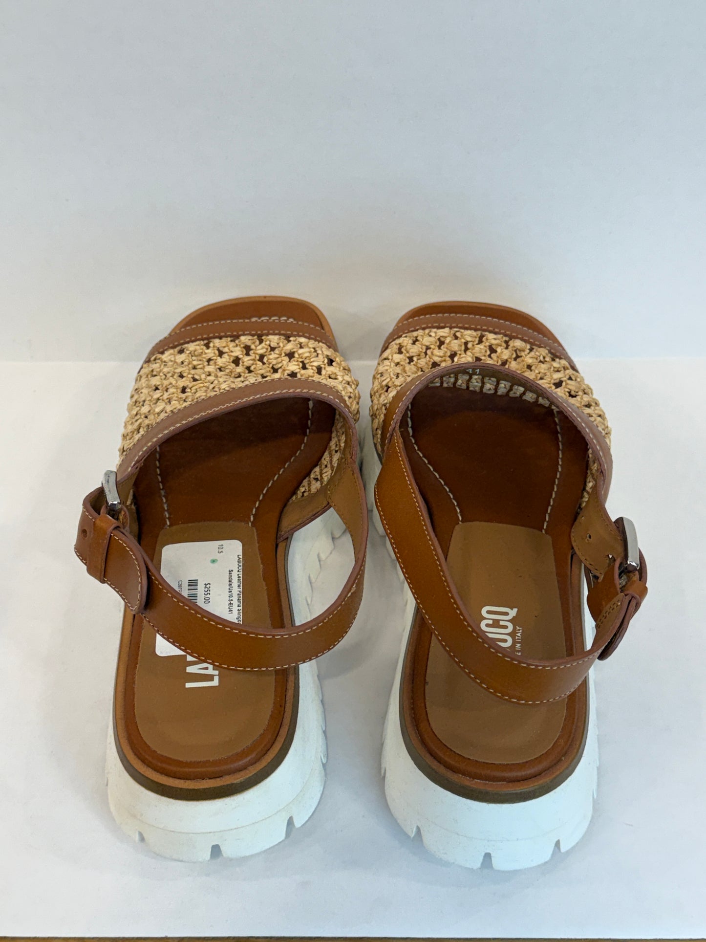 LABUCQ Leather Panama Slingback Sandals/US10.5-EU41