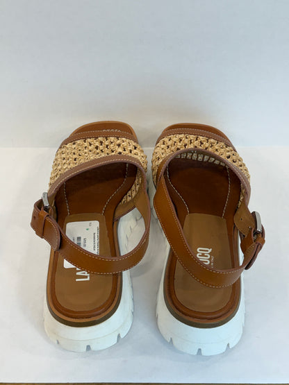 LABUCQ Leather Panama Slingback Sandals/US10.5-EU41