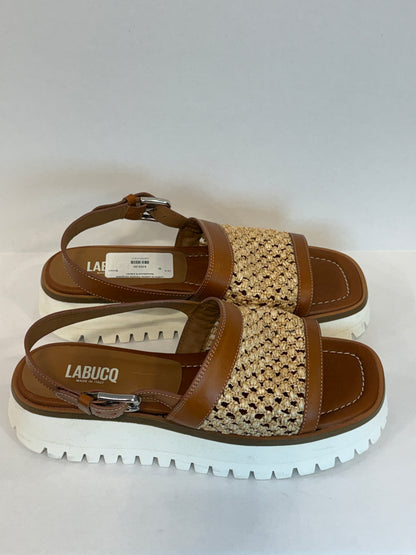 LABUCQ Leather Panama Slingback Sandals/US10.5-EU41