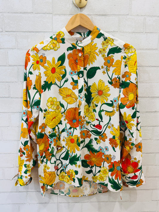 STELLA MCCARTNEY LS Floral Print Shirt / M-EU38