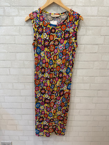 EMILIO PUCCI Silk Sleeveless  Floral Print Shift Midi Dress/ M-US8