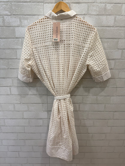 GERARD DAREL NWT Cotton Eyelet Mini Dress with Belt/ L