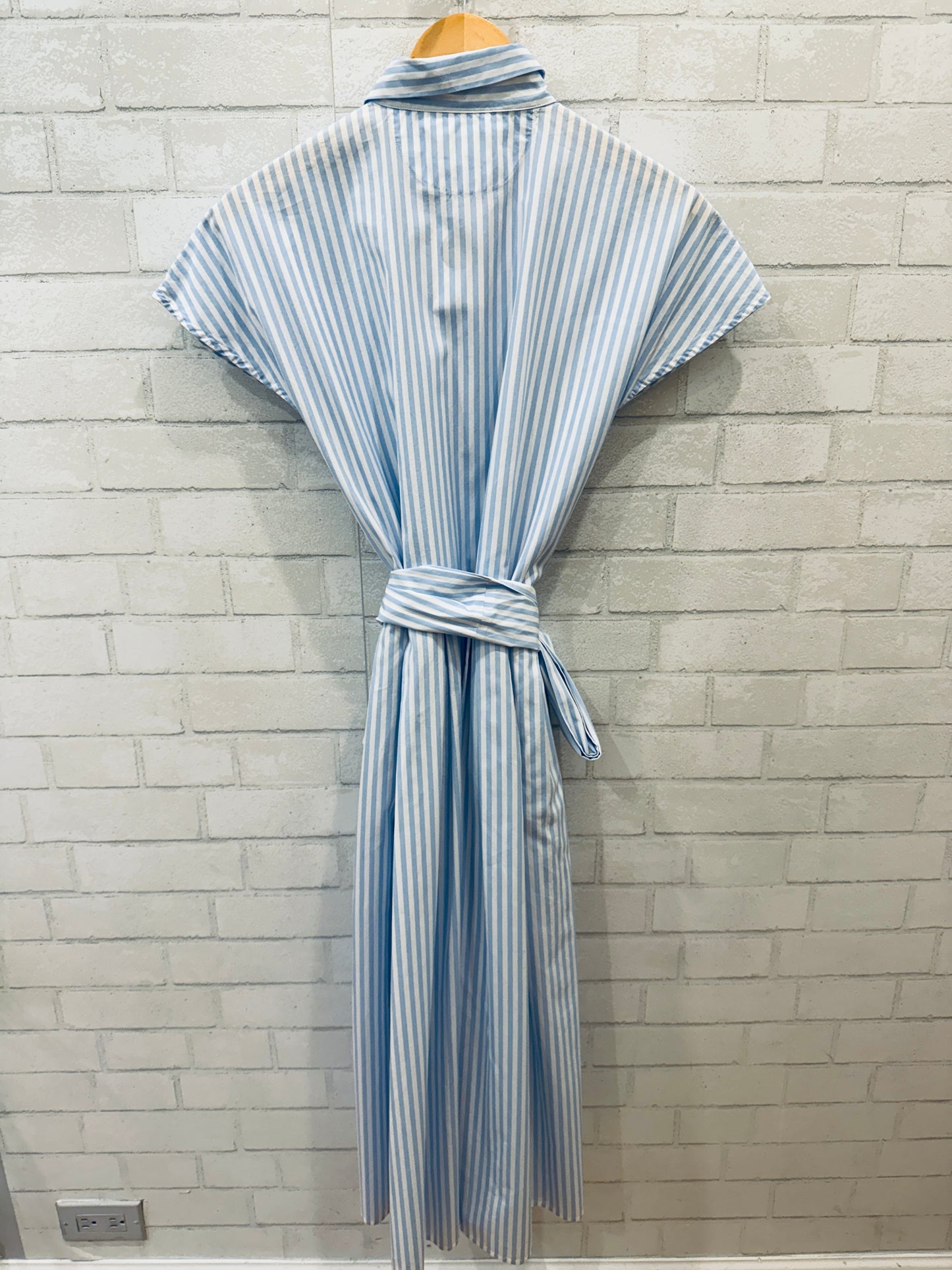 BERGFABEL SS cotton Poplin Striped Midi Dress / M-EU38