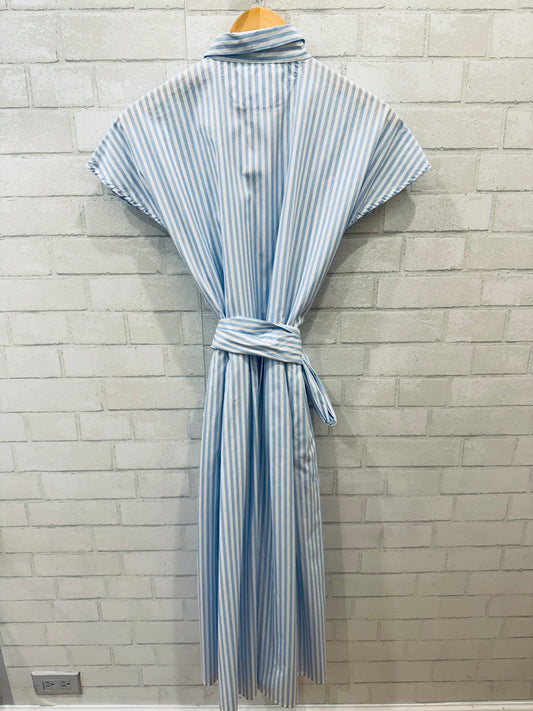 BERGFABEL SS cotton Poplin Striped Midi Dress / M-EU38
