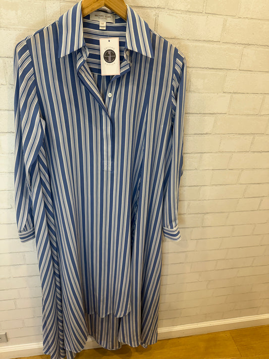 MICHAEL KORS COLLECTION LS Silk Asymmetric ShirtDress / XS