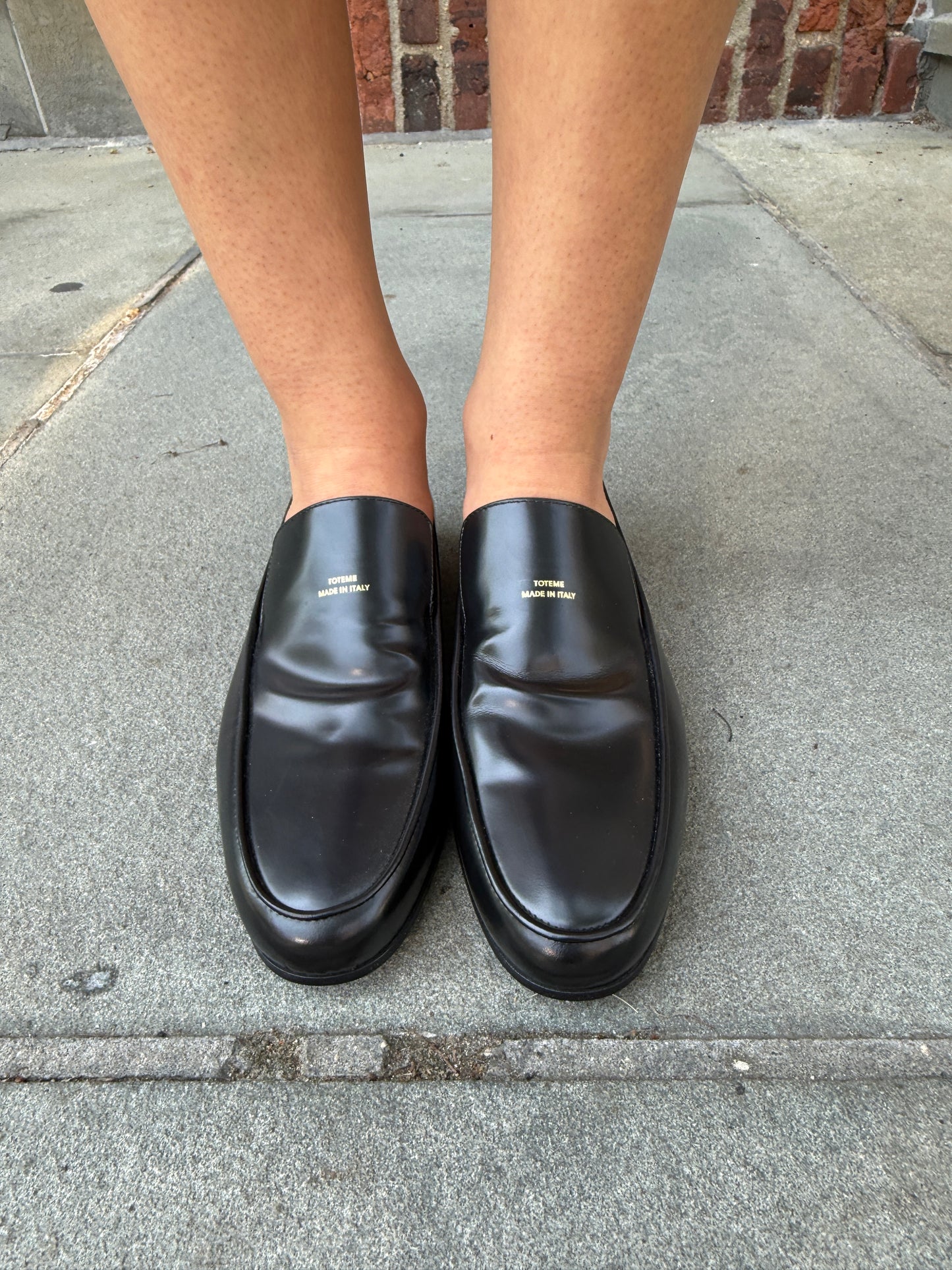 TOTEME NWT Polished Leather Loafers in Black — Authentic Pre-Owned | Quiet Luxury | EU36- US6