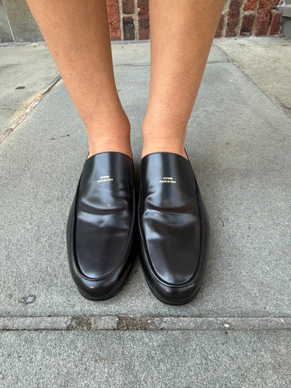 TOTEME NWT Polished Leather Loafers in Black — Authentic Pre-Owned | Quiet Luxury | EU36- US6