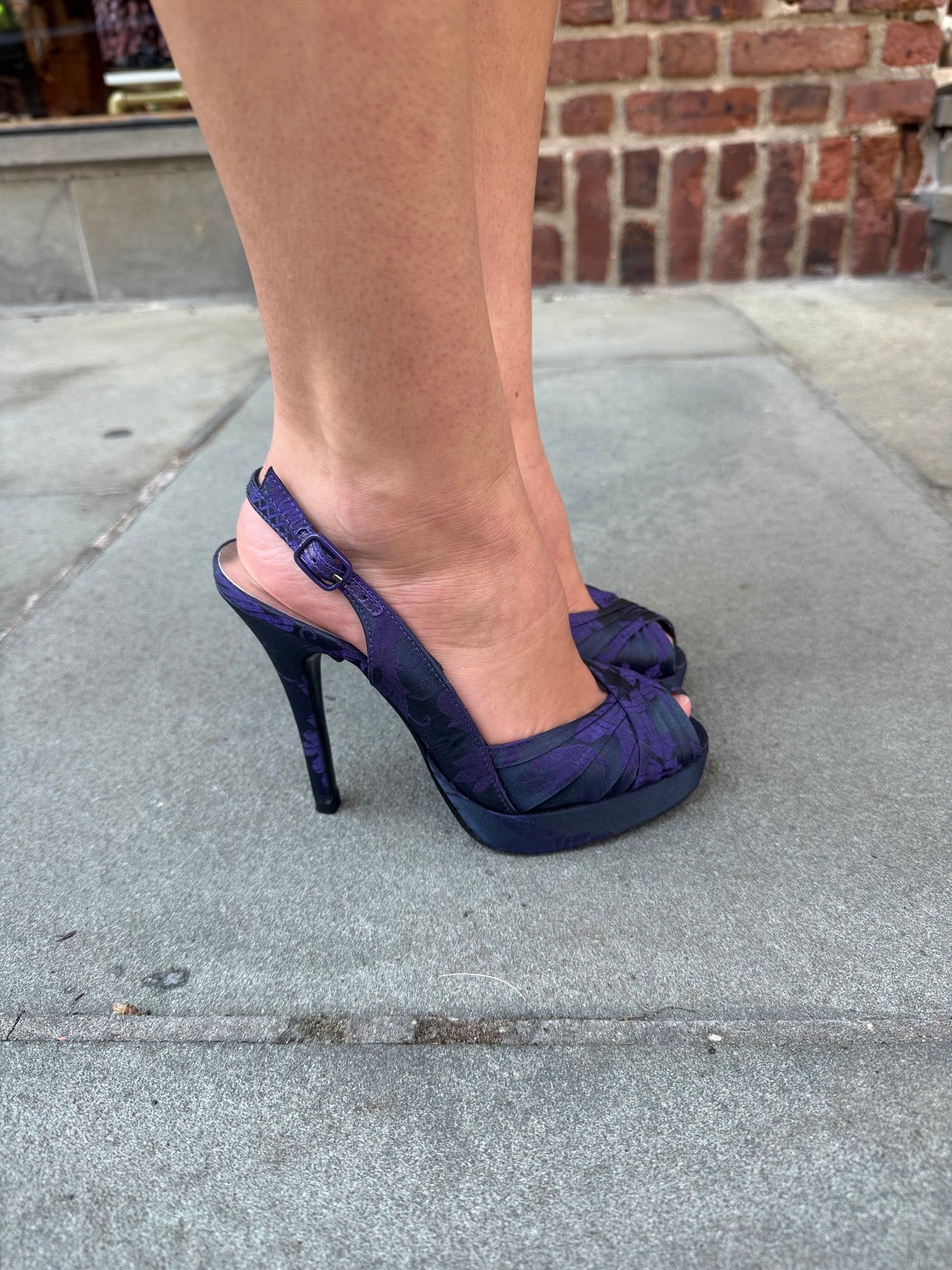 STUART WEITZMAN Satin HHeels Sling Back/US5-EU35