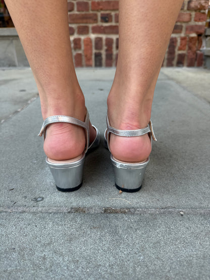 STUART WEITZMAN Ankle Strap Wedge Sandal / US6-EU37