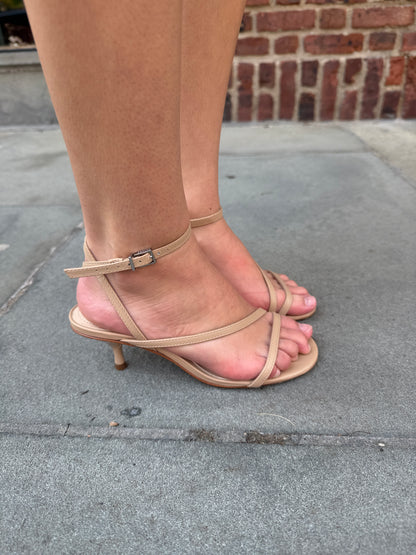 SCHUTZ Leather Mini Heels Sandals/5-EU36