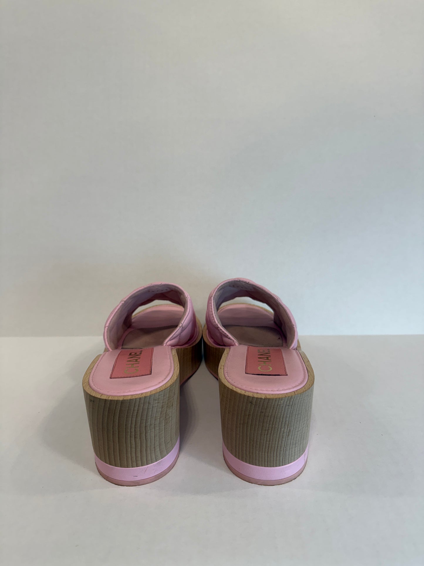 CHANEL Quilted CC Platform Slides in Pink Lambskin — Authentic Pre-Owned | US6.5-EU37
