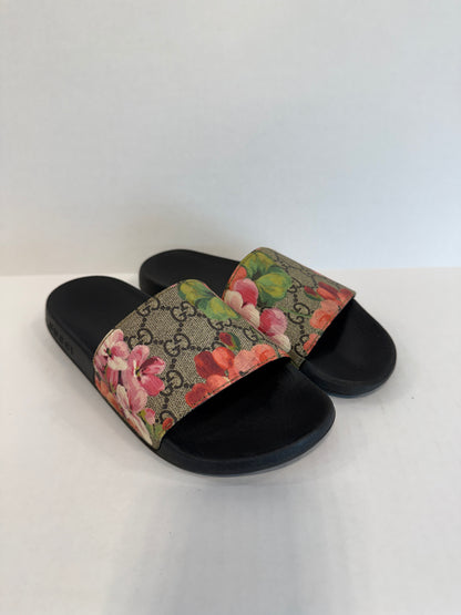 GUCCI GG Supreme Blooms Floral Slide Sandals — Authentic Pre-Owned | EU36 / US6