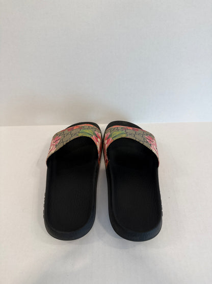 GUCCI GG Supreme Blooms Floral Slide Sandals — Authentic Pre-Owned | EU36 / US6