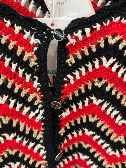 GANNI NWT Cotton Knitted LS Cardigan/S