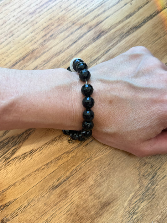 NO BRAND Macrame Rhinestones Hematite Beads Bracelet