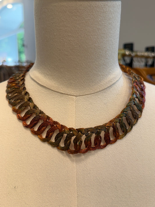 NO BRAND Copper Woven Short Necklace