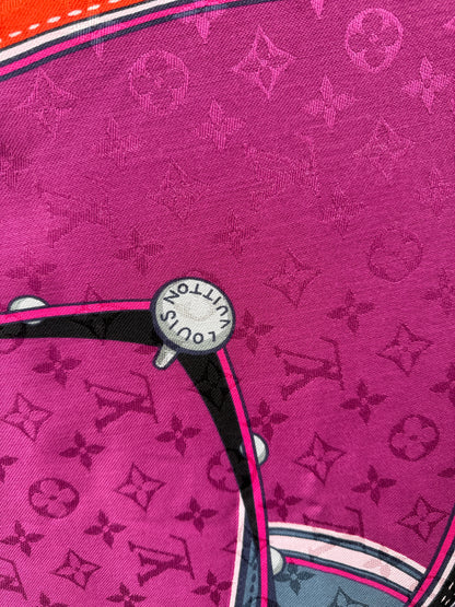 LOUIS VUITTON Hypnotic Monogram Shawl in Fuchsia/Multi — New With Tags | OS