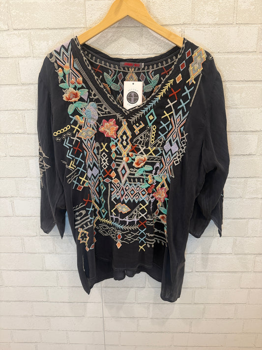 JOHNNY WAS Embroidered Tunic Top / XL