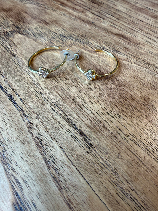 KATE SPADE  Everyday Pave Hoops Earings