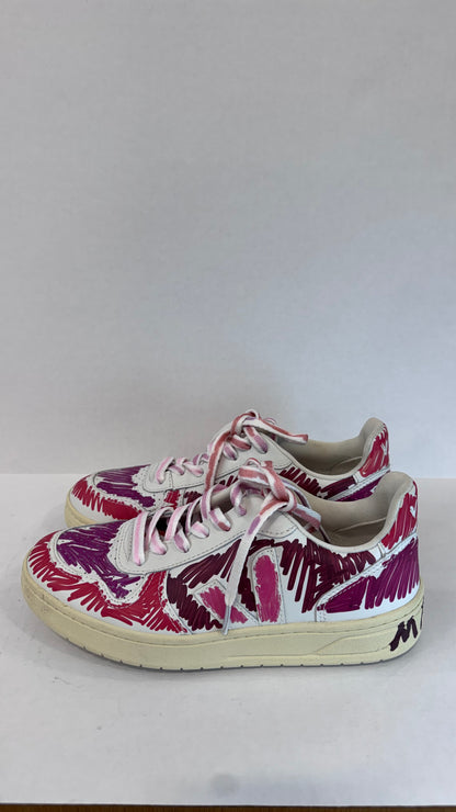 VEJA & MARNI V-10 Scribble Leather Sneaker in Pink & Purple — Excellent | EU36 / US6