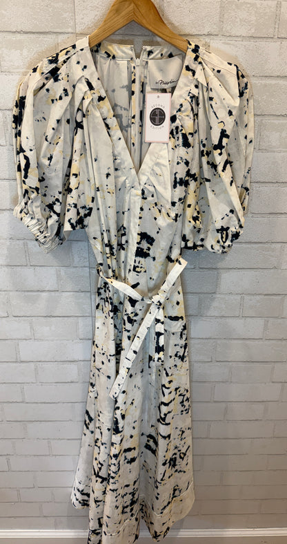 PHILLIP LIM NWT Cotton SS V Neck Kaleidoscope Long Dress/M