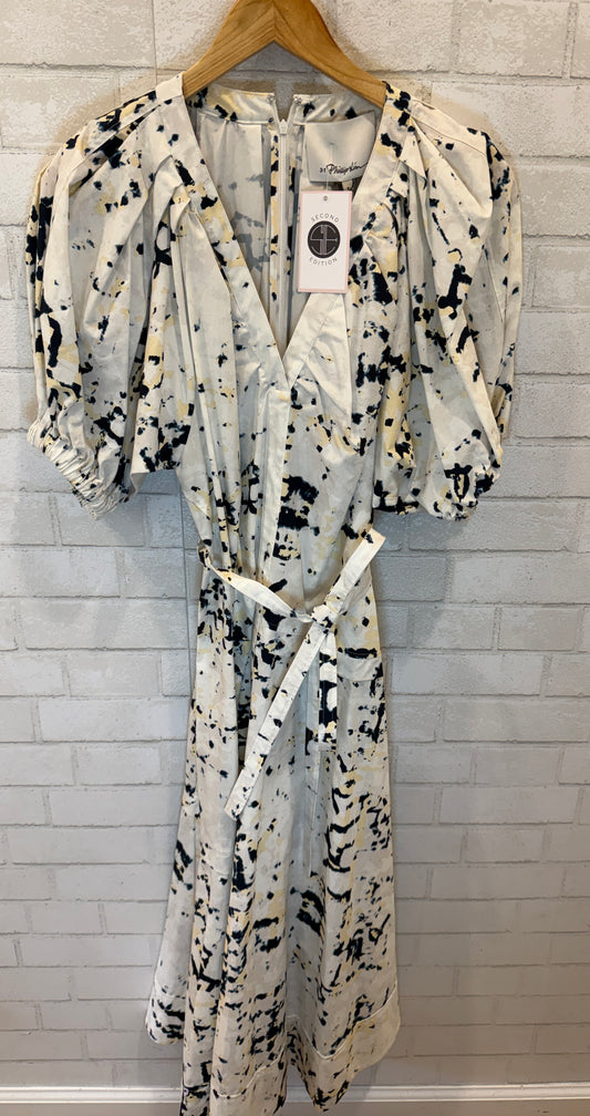 PHILLIP LIM NWT Cotton SS V Neck Kaleidoscope Long Dress/M