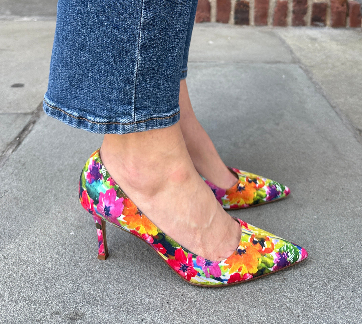 MANOLO BLAHNIK Floral HHeels Pumps/US9.5-EU40