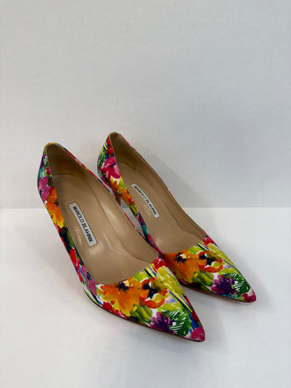 MANOLO BLAHNIK Floral HHeels Pumps/US9.5-EU40