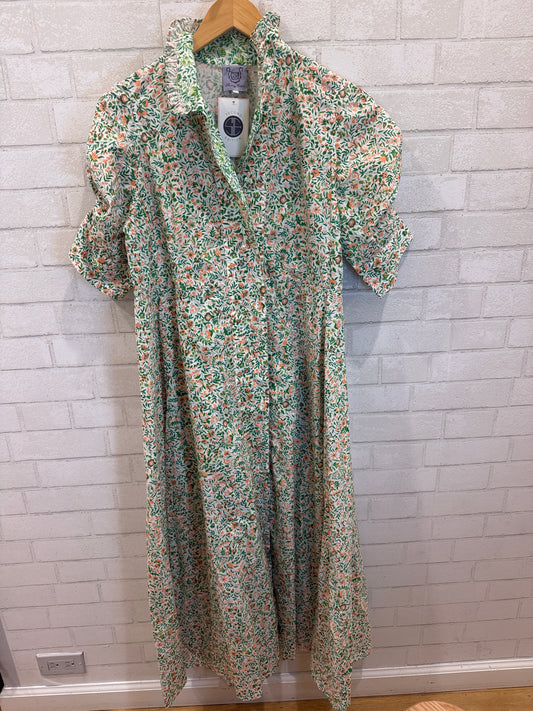 THIERRY COLSON Cotton SS Flower Print Maxi Dress/S*