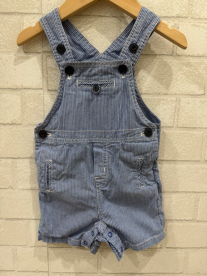 JACADI Striped Short Overalls / 12M