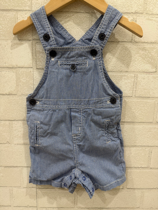 JACADI Striped Short Overalls / 12M
