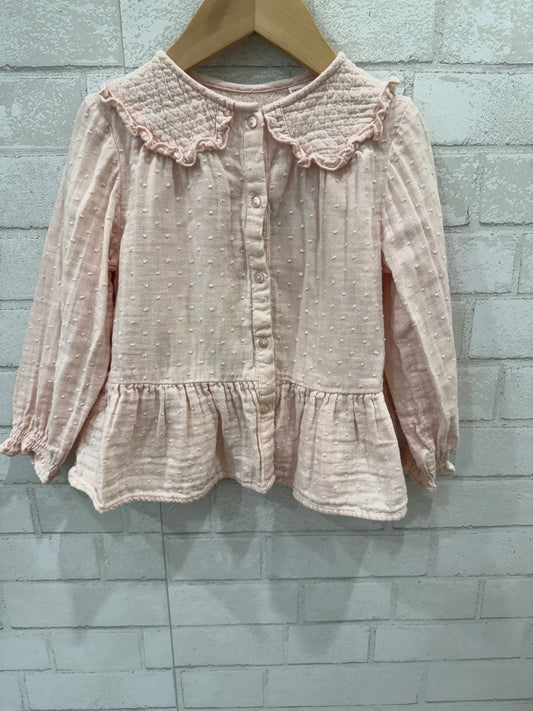 ZARA Cotton LS Blouse/3-4Y