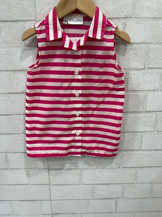 RACHEL RILEY Cotton Sleeveless Stripes Top/4Y