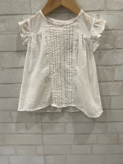 THE LITTLE WHITE COMPANY Cotton Sleeveless Shirt/4-5Y