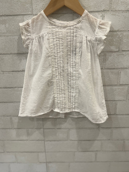 THE LITTLE WHITE COMPANY Cotton Sleeveless Shirt/4-5Y
