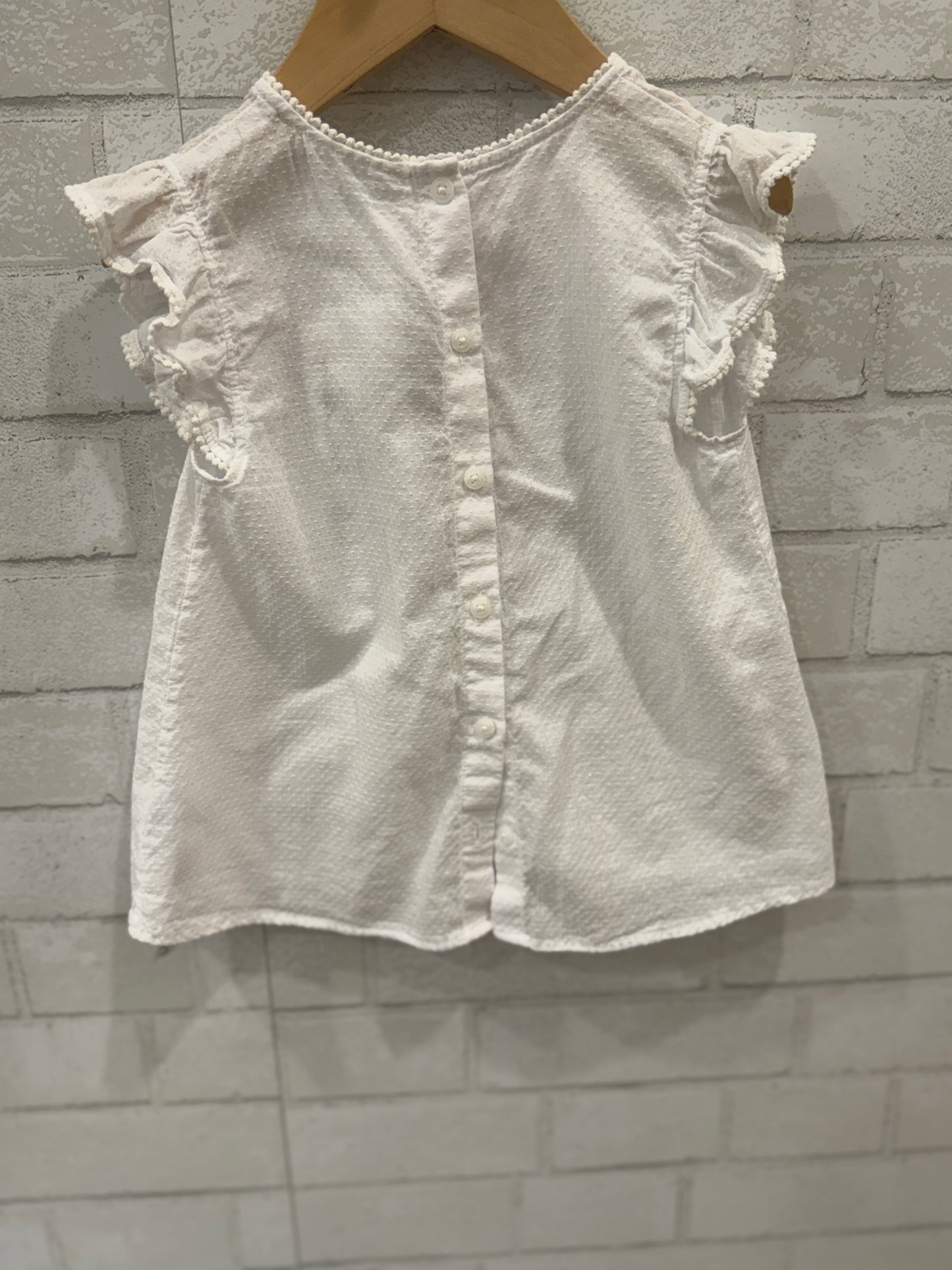 THE LITTLE WHITE COMPANY Cotton Sleeveless Shirt/4-5Y