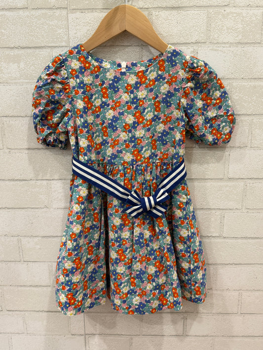 BODEN Cotton Floral Print Dress/3Y
