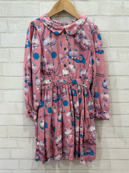 MORLEY LS Cat Printed Dress / 8Y