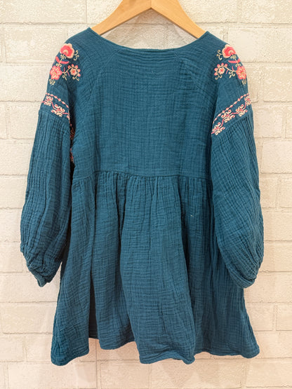 LOUISE MICHA Cotton LS Embroidered Dress/ 6Y