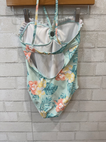 JANIE AND JACK NWT Ruffle Neckline Flower Print Swimsuit/8Y