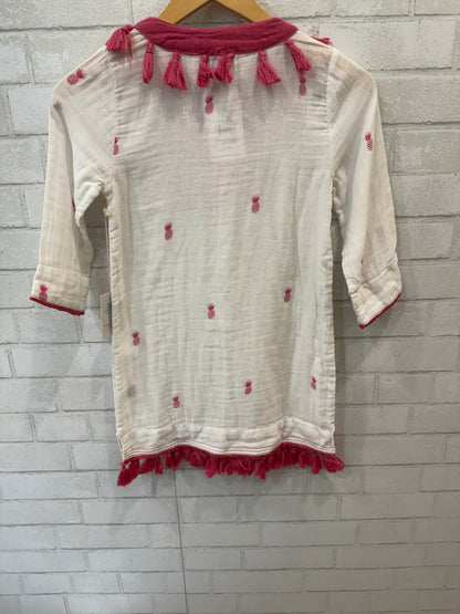 MER ST BARTH NWT Embroidered Pineapple Tassel Tunic Dress/10Y