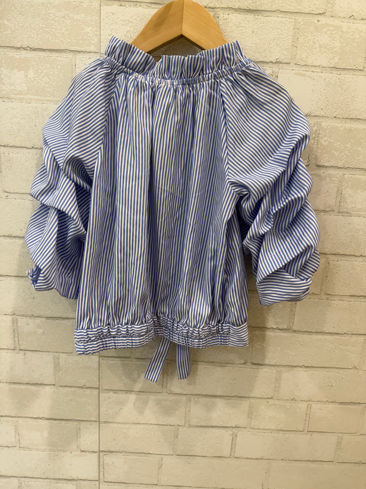 HABITUAL Striped Smocked Neck Blouse/10Y