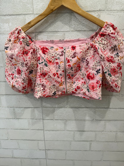 BARDOT JUNIOR SS Floraln Print Crop Blouse / 14Y