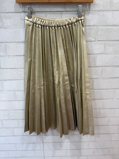 ZARA Gold Pleated Midi Skirt / 12Y