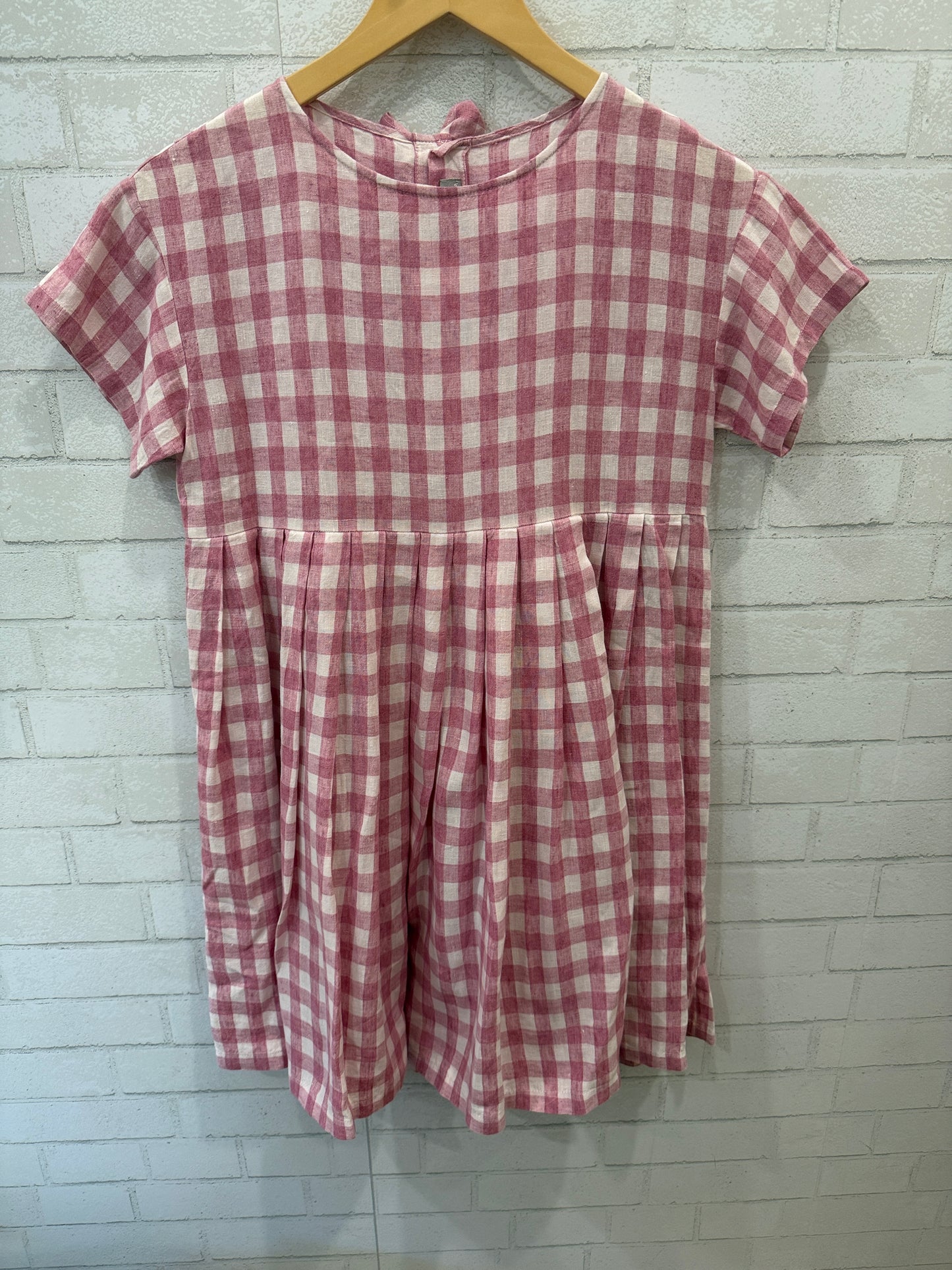 IL GUFO Linen SS Tartan Midi Dress/12Y