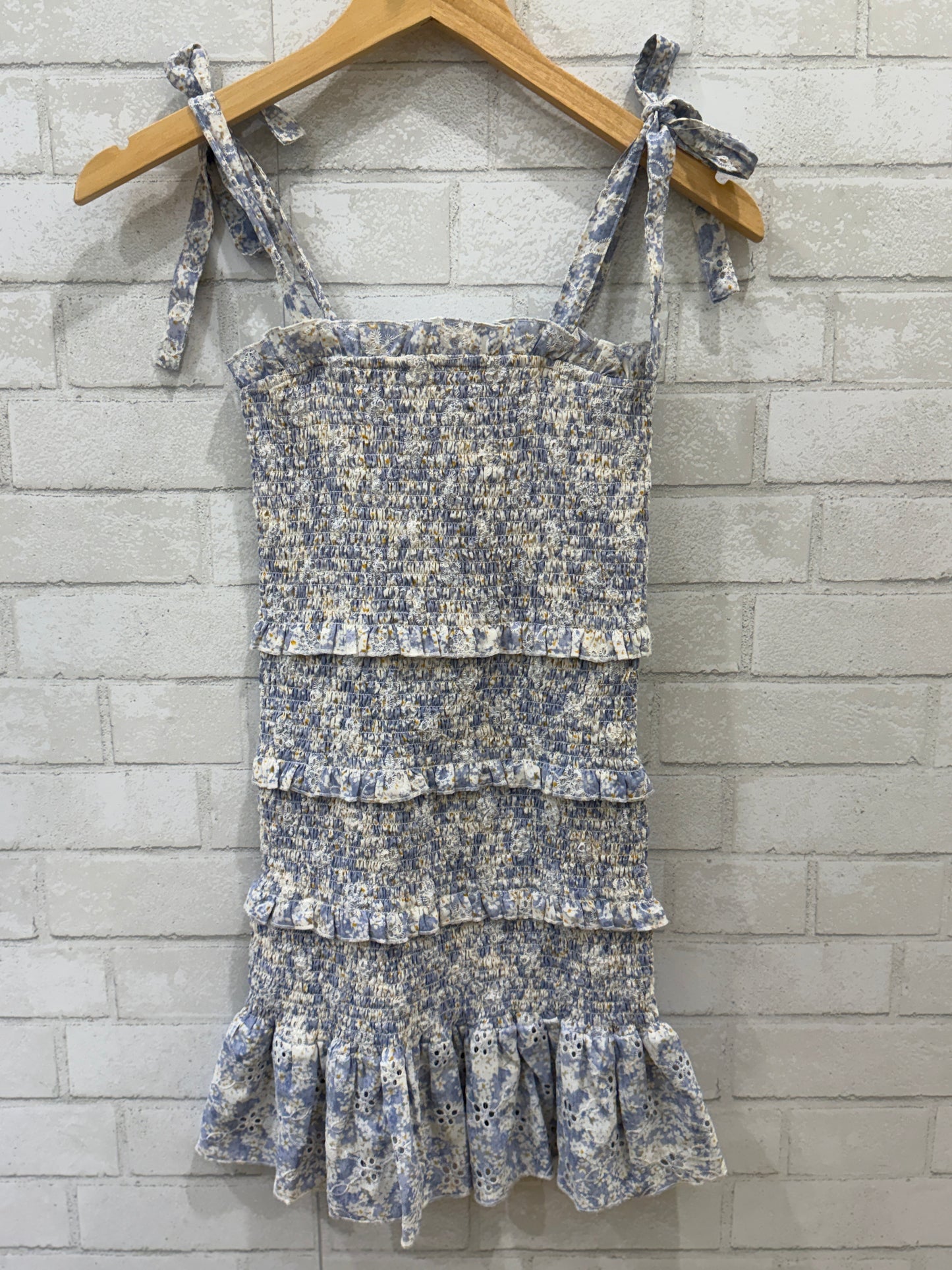 KATIEJ NYC Smocked Eyelet Sun Dress Tie Straps/14-16Y