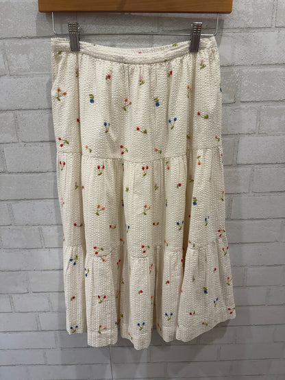 BONPOINT Cotton Maxi Skirt W Flowers/14Y