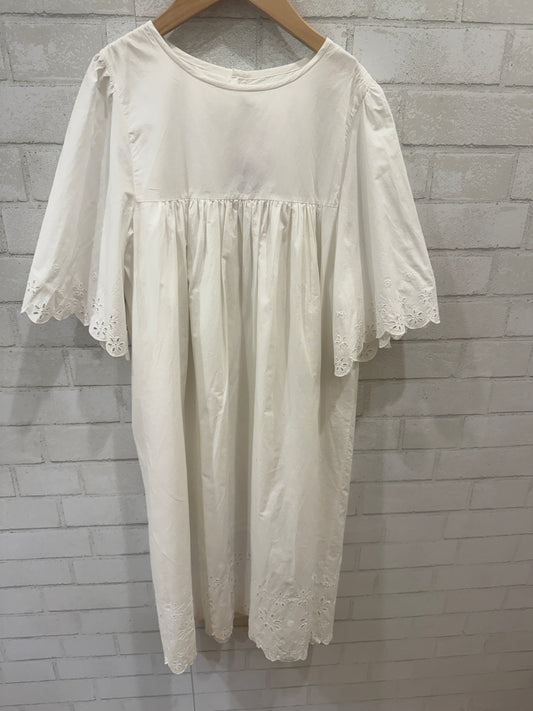 BONPOINT Cotton SS Embroided Dress/14Y