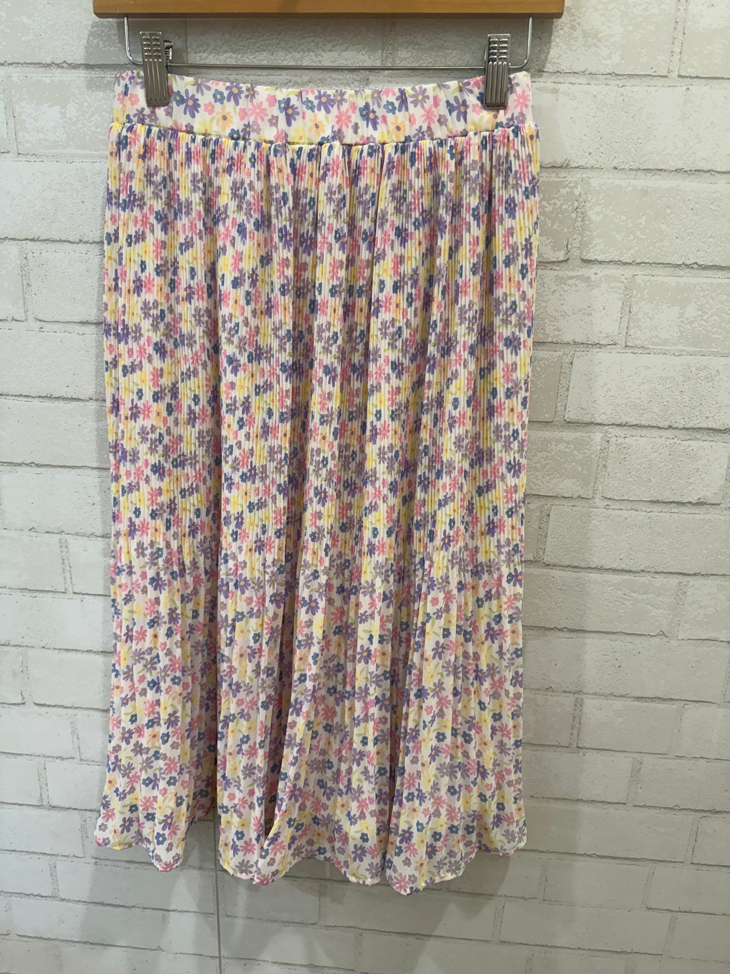 GEORGE Girls Sleeveless Flower Print Pleated Top& Skirt Set/13-14Y