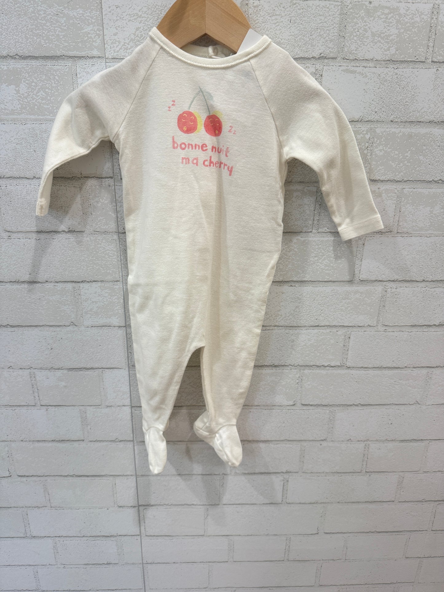 BONPOINT Cotton Cherry Onesie Pyjama / 6M